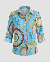 Maribel - Womens Blouse With Turn Down Collar