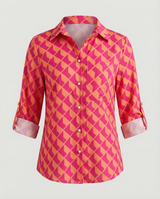Maribel - Womens Blouse With Turn Down Collar