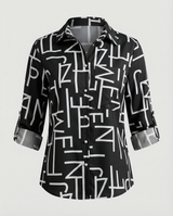 Maribel - Womens Blouse With Turn Down Collar