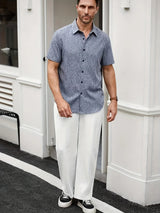 Lightweight Linen Blend Short Sleeve Shirt