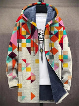 Men's Fleece Hooded Cardigan | Color Block