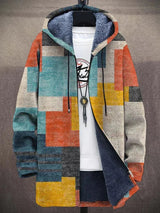 Men's Fleece Hooded Cardigan | Color Block