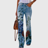 Pantalon large à fleurs