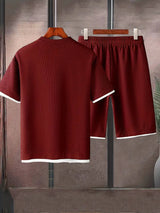 Waffle Knit T-Shirt Short Co-ord Set
