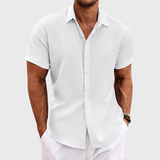 Men's Short-Sleeved Linen Shirt for Summer Days