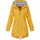 Giacca Antipioggia da Donna alla Moda - Giacca Leggera Impermeabile con Cappuccio