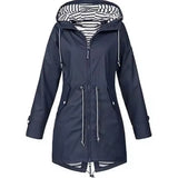 Giacca Antipioggia da Donna alla Moda - Giacca Leggera Impermeabile con Cappuccio