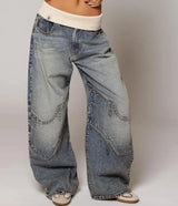 Nalora – Damenhose mit weitem Bein und kontrastierendem Bund