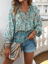 Image of Dames Bloemen Lange Mouw Blouse