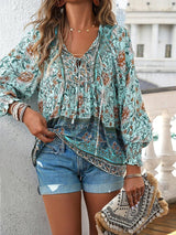 Image of Dames Bloemen Lange Mouw Blouse