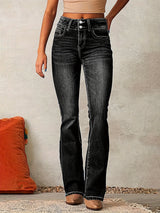 Solene - Womens High Waist Flared Jeans