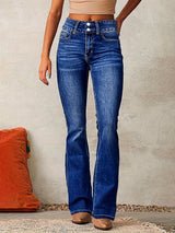 Solene - Womens High Waist Flared Jeans