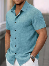 Lightweight Linen Blend Short Sleeve Shirt
