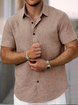 Lightweight Linen Blend Short Sleeve Shirt