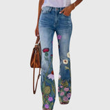 Pantalon large à fleurs