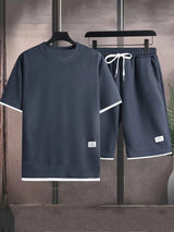 Waffle Knit T-Shirt Short Co-ord Set