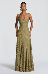 Elegant Women's Maxi Evening Dress with Spaghetti Straps