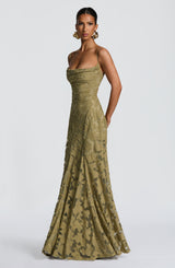 Elegant Women's Maxi Evening Dress with Spaghetti Straps