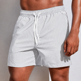 Heren Gestreepte Shorts met Trekkoord - Image 1