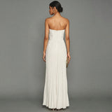 Elegant Strapless Pleated Maxi Dress for Ceremonies