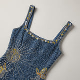 Robe courte scintillante étoilée