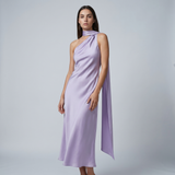 Luxurious Blue Satin Maxi Formal Dress