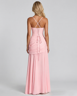 Charlotte Ruched Maxi Dress - Pink