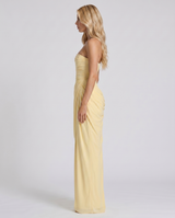 Cyrana Ruched Maxi Dress - Yellow