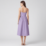 Barbra - Lilac Midi Dress Sweetheart Neck Full Skirt