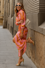 Maravelle – Sommer wrap-kjole med krave