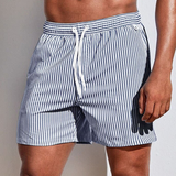 Image of Mark | Heren Gestreepte Zwemshorts met Elastische Tailleband