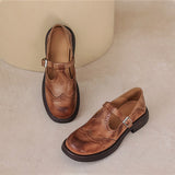 Elegantní kožené baleríny Mary Janes