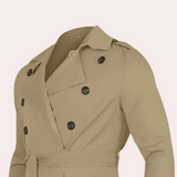 Image of Men's Double-Breasted Long Trench Coat