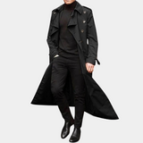 Image of Men's Double-Breasted Long Trench Coat
