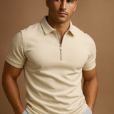 Jasper - Men Zip Polo Shirt Slim Fit Breathable