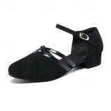 Women's Modern Black Dance Shoes - Lightweight, Flexible, and Comfortable High-Quality Suede Dance Shoes