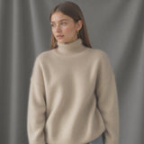 Celviera – Oversized rullekravesweater i kashmir til kvinder