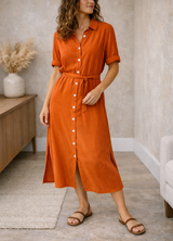 Women’s Midi Dress Button Front 2