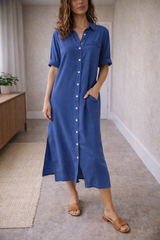 Women’s Midi Dress Button Front 6