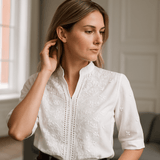 Image of Women's Embroidered Short Sleeve Blouse
