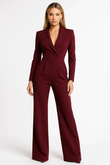 Image of Women's Long Sleeve Blazer Jumpsuit