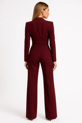 Image of Women's Long Sleeve Blazer Jumpsuit