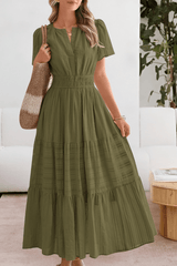 Image of Women's Split Neck A-Line Midi Dress