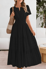 Image of Women's Split Neck A-Line Midi Dress