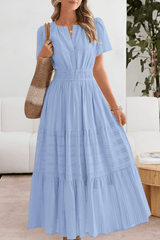 Image of Women's Split Neck A-Line Midi Dress