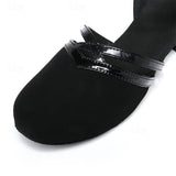 Women's Modern Black Dance Shoes - Lightweight, Flexible, and Comfortable High-Quality Suede Dance Shoes