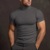 Men's Premium Soft Breathable Slim Fit Turtleneck T-Shirt