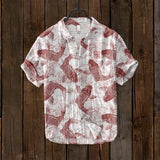 Chemise en lin avec motif poisson élégant