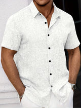 Lightweight Linen Blend Short Sleeve Shirt