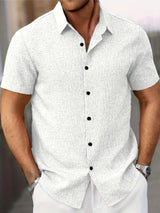 Lightweight Linen Blend Short Sleeve Shirt